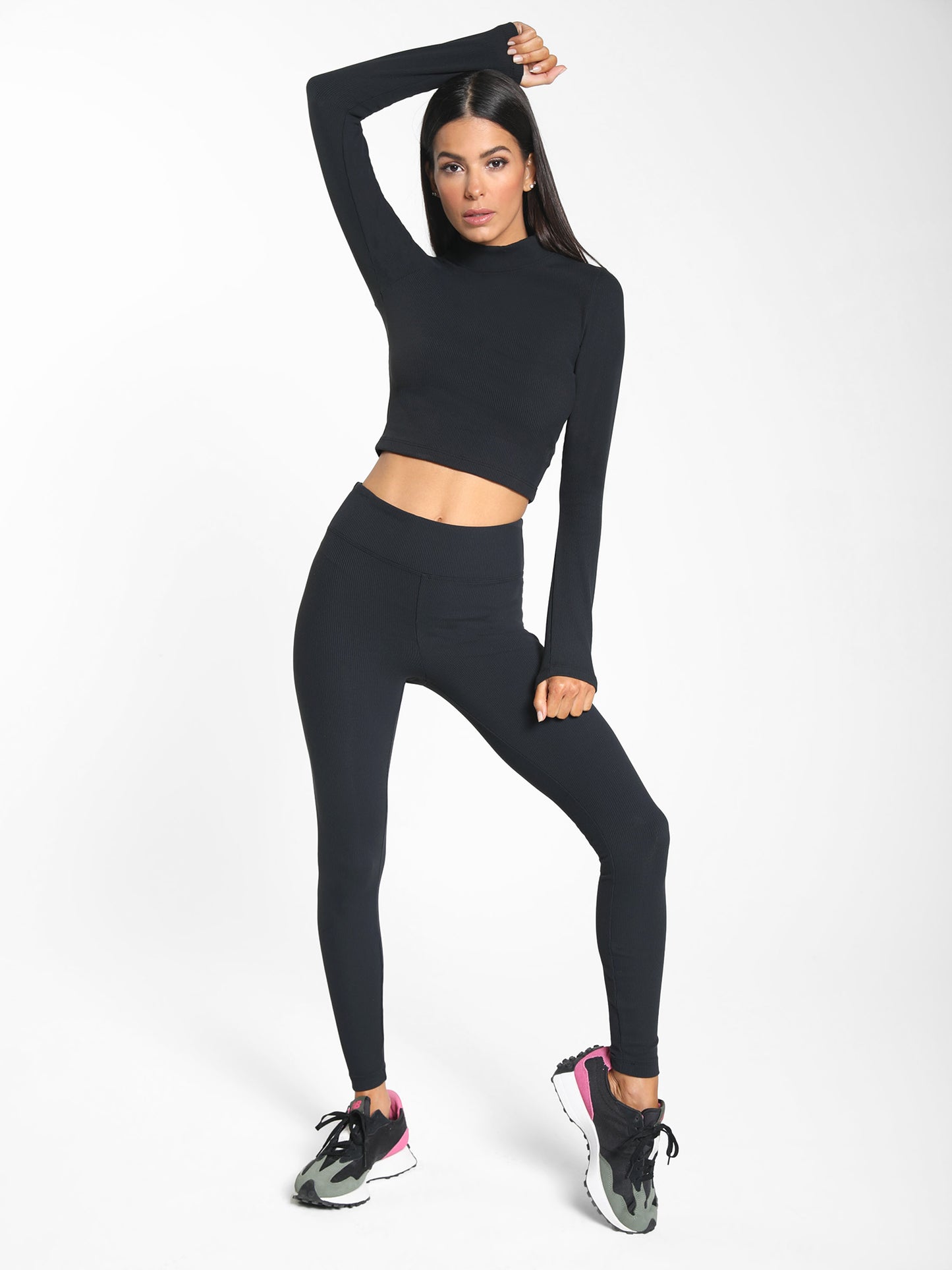 Exceed Rib High Rise Legging - Black