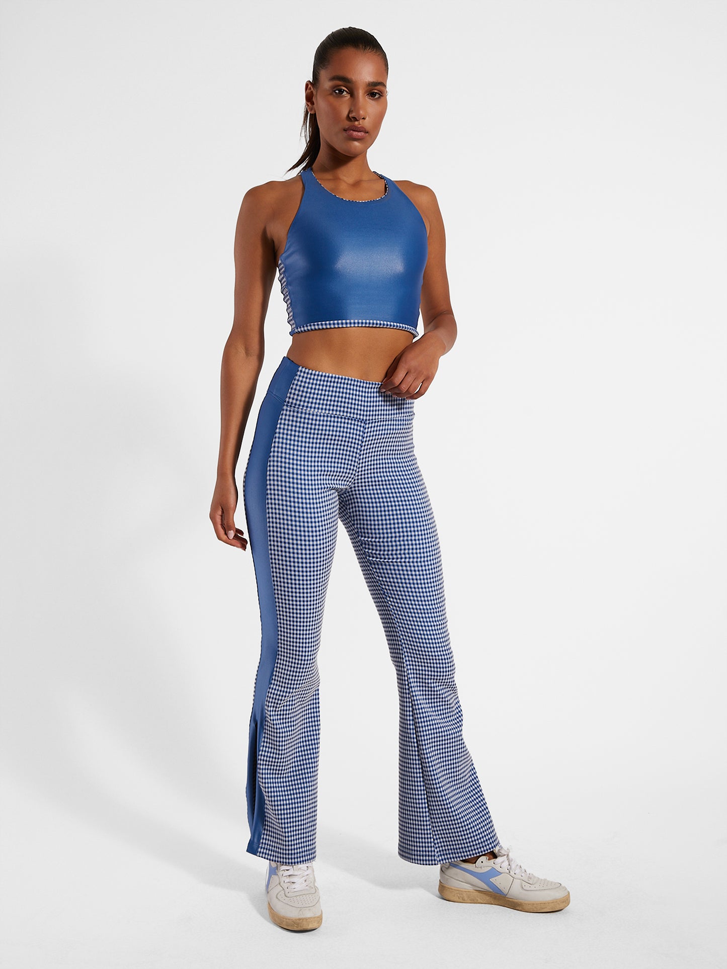 Katylyn Redford High Rise Flare - Lapis Blue/White