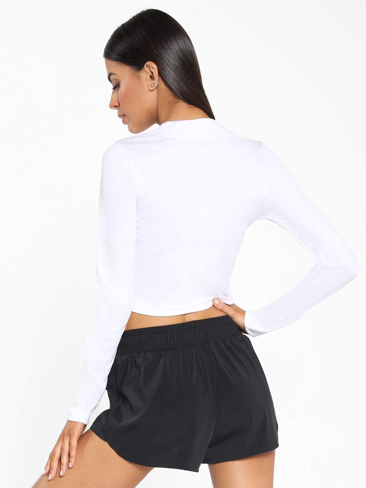Luca Marlow Long Sleeve Crop Top - White