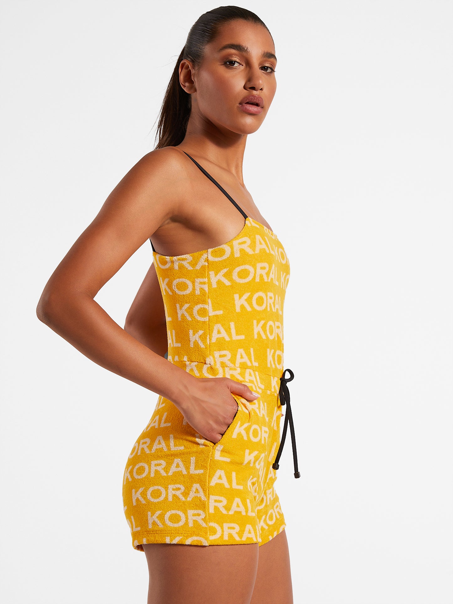 Santo Logo Romper - Black/Mango