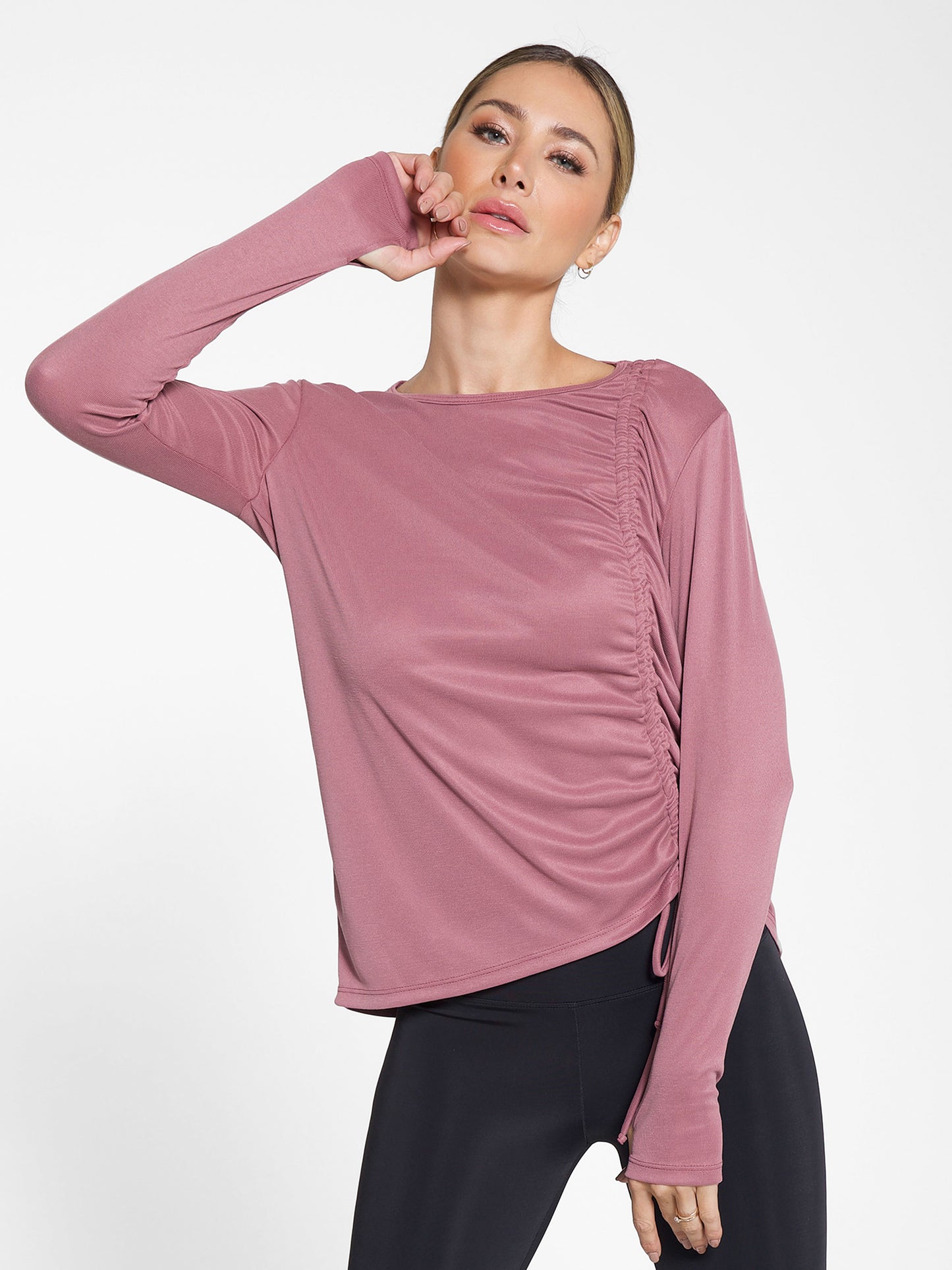 Trade Marlow Long Sleeve Crop Top - Rosewood