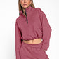 Dylan Zip Pullover - Rosewood