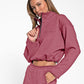 Dylan Zip Pullover - Rosewood