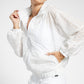 Skylar Eyelet Zip Up Jacket - White