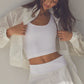 Skylar Eyelet Zip Up Jacket - White