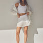 Skylar Eyelet Zip Up Jacket - White