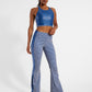 Katylyn Redford High Rise Flare - Lapis Blue/White