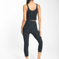 Ringer Rib High Rise Capri - Black
