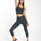 Ringer Rib High Rise Capri - Black