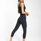 Ringer Rib High Rise Capri - Black